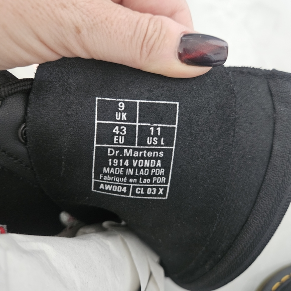 Dr. Martens Black and Red Combat Boots with Floral Embroidery - Picture 8 of 8